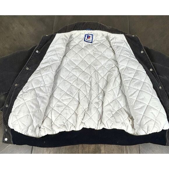 Vintage Rennoc Corduroy Jacket Black Gray Medium Quilted Lining Made in USA - Picture 7 of 10